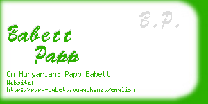 babett papp business card